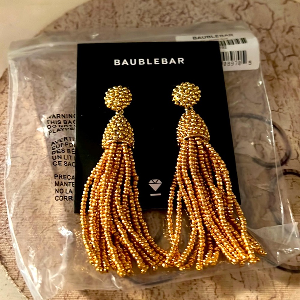 New gold baublebar earrings pierced